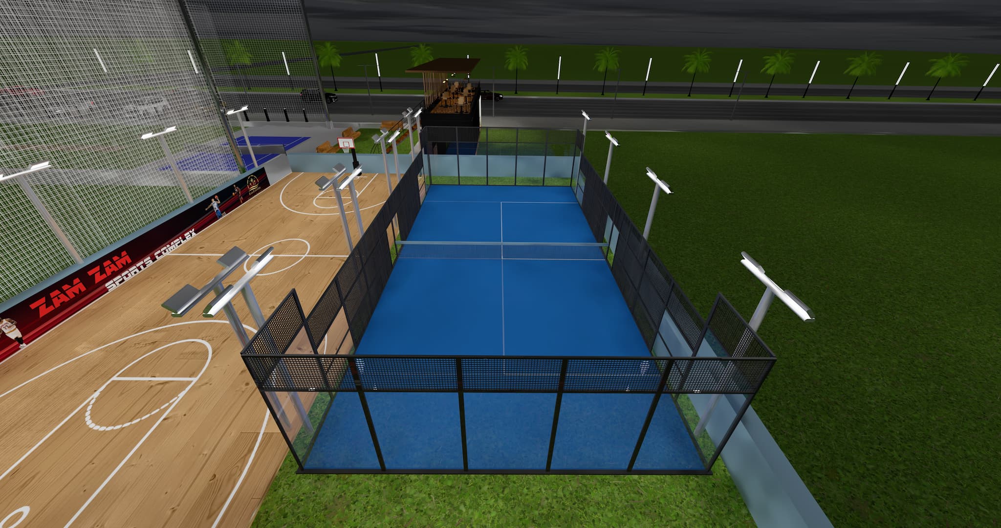 SPOTS COMPLEX padel court night view
